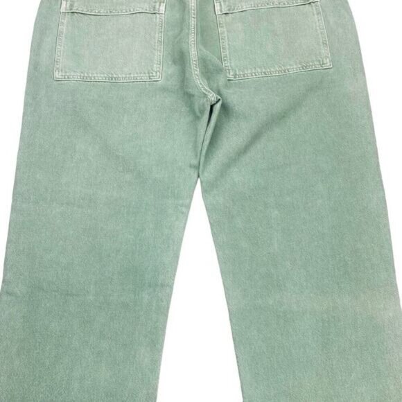 Agolde Cooper Cargo High Rise Straight Leg Jean Size 34 In Salamander - Picture 14 of 15